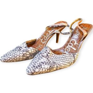 ✨ Sam Edelman Orcy Faux Snake Print Slingbacks ✨